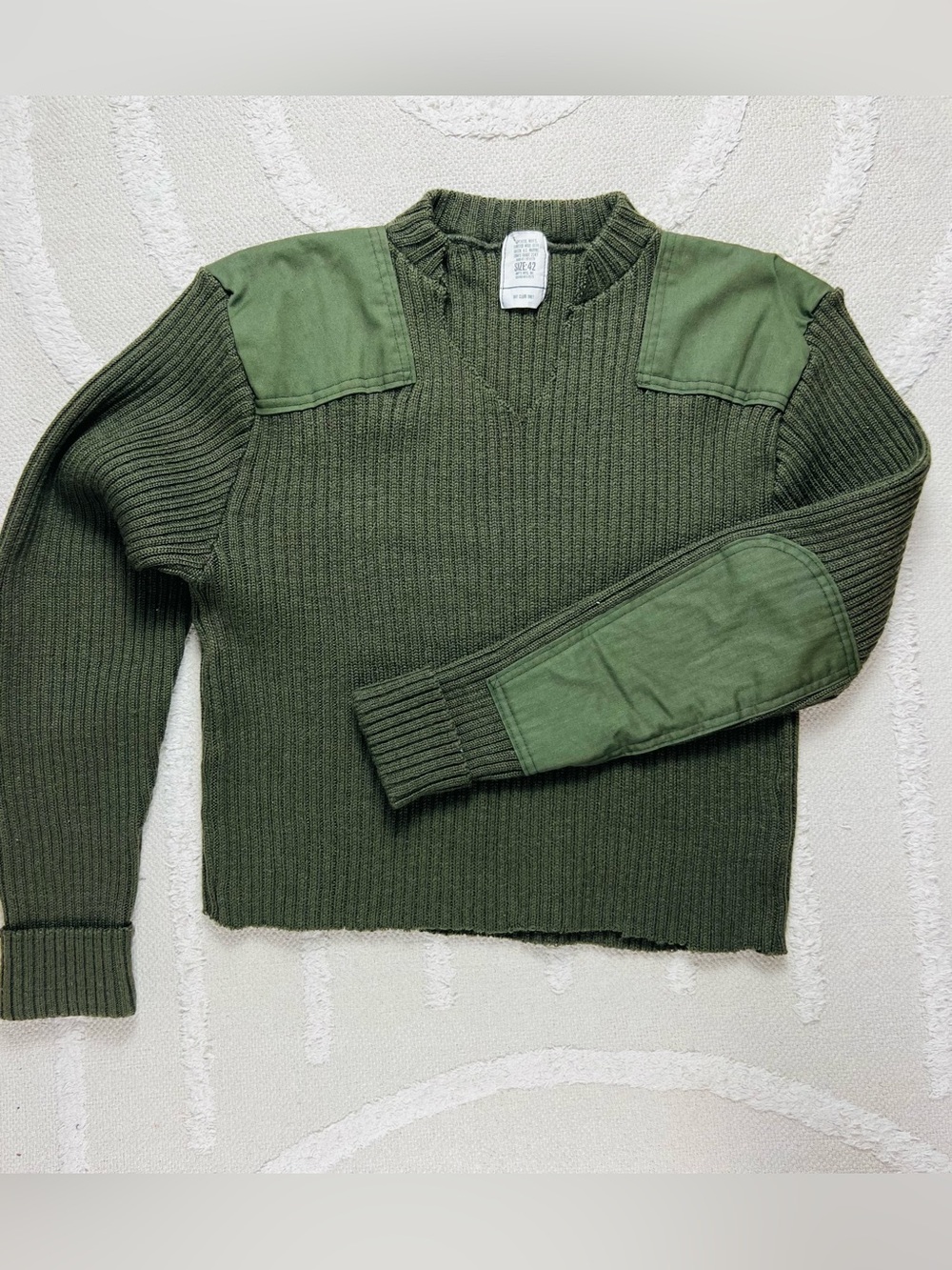 Altered Vintage US Marine Corps Commando Sweater – Olive Green – Size Large